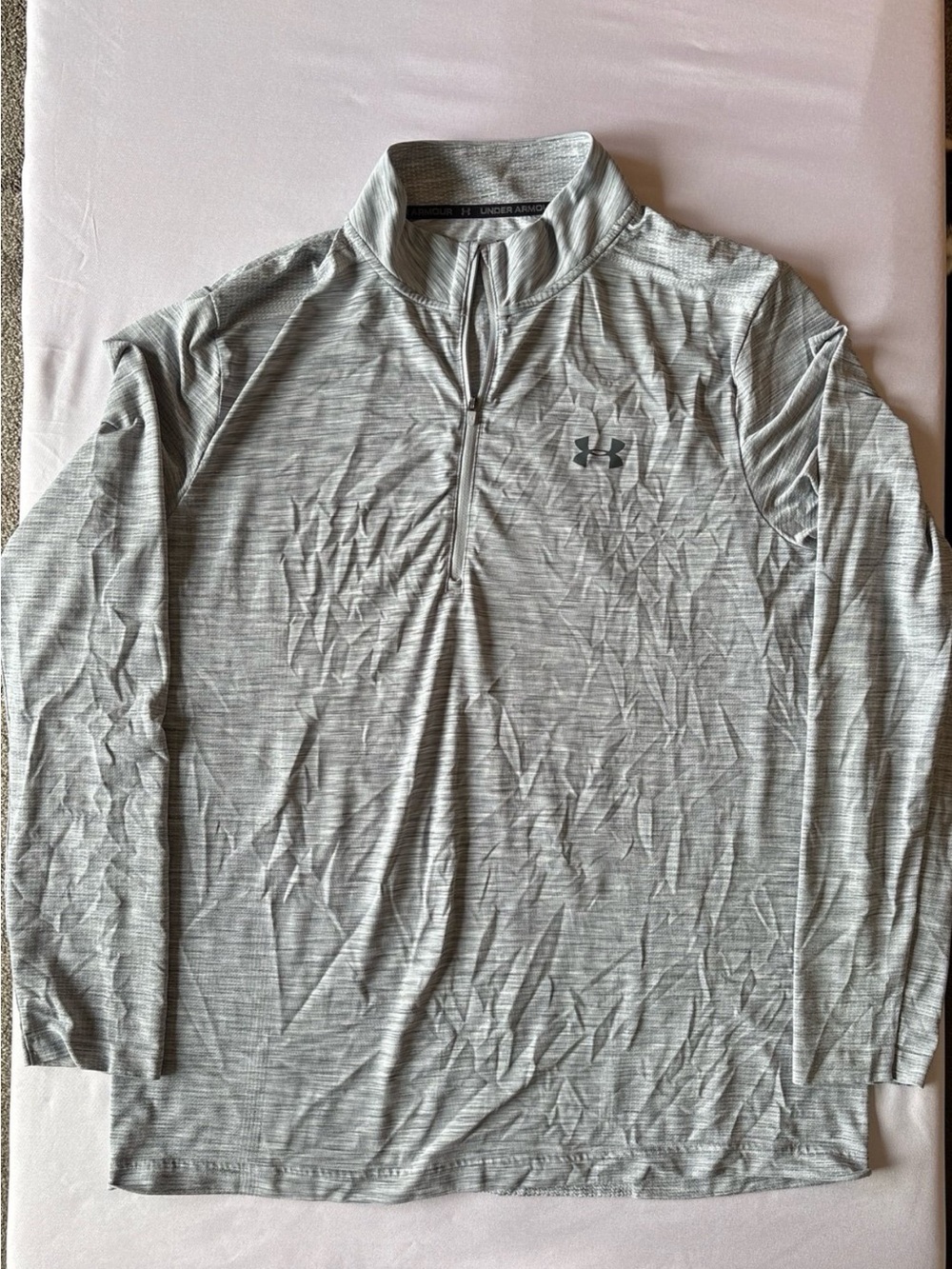 Under Armour Light Gray Heather Quarter-Zip Pullover